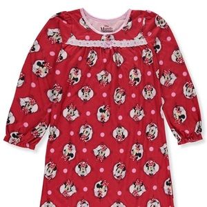 Disney Minnie Mouse Red Flannel Nightgown (Size 8)
